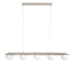 Pendul Glowbells, metal gri-bej, abajur alb, G9 x5 MAX 25W, L1000MM - imagine 3