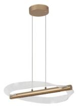 Pendul Olyssia, metal auriu, abajur transparent, LED 24W, Ø520MM - imagine 4