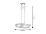Pendul Olyssia, metal auriu, abajur transparent, LED 24W, Ø520MM - imagine 8