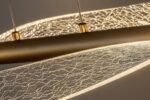Pendul Olyssia, metal auriu, abajur transparent, LED 24W, Ø520MM - imagine 6