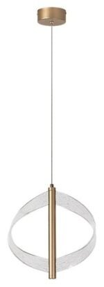 Pendul Olyssia, metal auriu, abajur transparent, LED 8W, H300MM - imagine 4