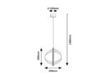 Pendul Olyssia, metal auriu, abajur transparent, LED 8W, H300MM - imagine 8