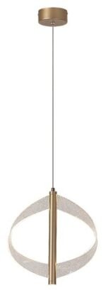 Pendul Olyssia, metal auriu, abajur transparent, LED 8W, H300MM - imagine 3