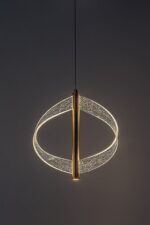 Pendul Olyssia, metal auriu, abajur transparent, LED 8W, H300MM - imagine 5