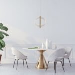 Pendul Olyssia, metal auriu, abajur transparent, LED 8W, H300MM
