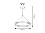 Pendul Rivona, metal auriu, abajur alb, LED 24W, Ø500MM - imagine 12