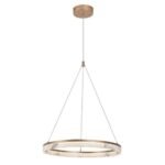 Pendul Rivona, metal auriu, abajur alb, LED 24W, Ø500MM - imagine 3