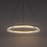 Pendul Rivona, metal auriu, abajur alb, LED 24W, Ø500MM - imagine 7