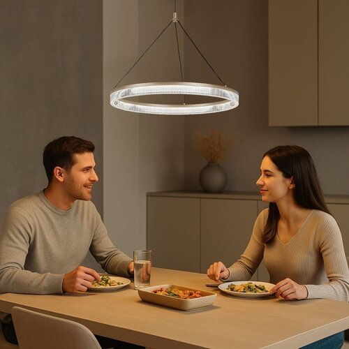 72471-e.jpg Pendul Rivona, metal auriu, abajur alb, LED 24W, Ø500MM - imagine 1