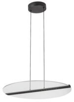 Pendul Norael, metal negru mat, abajur transparent, LED 24W, Ø510MM - imagine 4