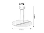 Pendul Norael, metal negru mat, abajur transparent, LED 24W, Ø510MM - imagine 8