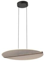 Pendul Norael, metal negru mat, abajur transparent, LED 24W, Ø510MM - imagine 3