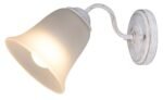 Aplică Fabiola, metal alb antichizat, abajur sticlă opal, E27 x1 MAX 40W, Ø150MM, L150MM, H170MM - imagine 3