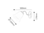 Aplică Fabiola, metal alb antichizat, abajur sticlă opal, E27 x1 MAX 40W, Ø150MM, L150MM, H170MM - imagine 6