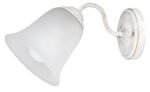 Aplică Fabiola, metal alb antichizat, abajur sticlă opal, E27 x1 MAX 40W, Ø150MM, L150MM, H170MM - imagine 4