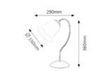 Veioză Fabiola, metal alb antichizat, abajur sticlă opal, E27 x1 MAX 40W, Ø150MM, L290MM, H360MM - imagine 6