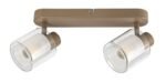 Spot Mirral, metal gri-bej, abajur transparent, E14 x2 MAX 15W, L380MM - imagine 3
