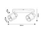 Spot Mirral, metal gri-bej, abajur transparent, E14 x2 MAX 15W, L380MM - imagine 7