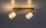 Spot Mirral, metal gri-bej, abajur transparent, E14 x2 MAX 15W, L380MM - imagine 6