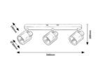 Spot Mirral, metal gri-bej, abajur transparent, E14 x3 MAX 15W, L560MM - imagine 7