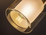 Spot Mirral, metal gri-bej, abajur transparent, E14 x3 MAX 15W, L560MM - imagine 5