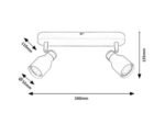 Spot Nezori, metal alb os/ auriu, abajur alb, GU10 x2 MAX 15W, L340MM - imagine 8