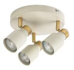 Spot Nezori, metal alb os/ auriu, abajur alb, GU10 x3 MAX 15W, L250MM - imagine 3
