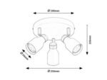 Spot Nezori, metal alb os/ auriu, abajur alb, GU10 x3 MAX 15W, L250MM - imagine 7