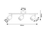 Spot Lianet, metal gri-bej, GU10 x3 MAX 15W, L450MM - imagine 7