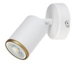 Spot Nolie, metal alb mat, abajur alb mat/ auriu, GU10 x1 MAX 15W, H130MM - imagine 3