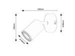 Spot Nolie, metal alb mat, abajur alb mat/ auriu, GU10 x1 MAX 15W, H130MM - imagine 7