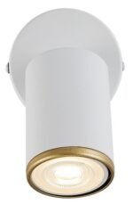 Spot Nolie, metal alb mat, abajur alb mat/ auriu, GU10 x1 MAX 15W, H130MM - imagine 5