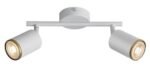 Spot Nolie, metal alb mat, abajur alb mat/ auriu, GU10 x2 MAX 15W, L250MM - imagine 4