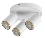 Spot Nolie, metal alb mat, abajur alb mat/ auriu, GU10 x3 MAX 15W, L270MM - imagine 3