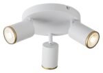 Spot Nolie, metal alb mat, abajur alb mat/ auriu, GU10 x3 MAX 15W, L270MM - imagine 4