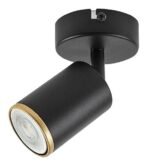 Spot Nolie, metal negru mat, abajur negru mat/ auriu, GU10 x1 MAX 15W, H130MM - imagine 3