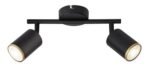 Spot Nolie, metal negru mat, abajur negru mat/ auriu, GU10 x2 MAX 15W, L250MM - imagine 4