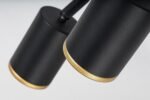 Spot Nolie, metal negru mat, abajur negru mat/ auriu, GU10 x2 MAX 15W, L250MM - imagine 6