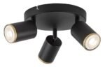 Spot Nolie, metal negru mat, abajur negru mat/ auriu, GU10 x3 MAX 15W, L270MM - imagine 4