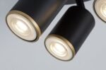 Spot Nolie, metal negru mat, abajur negru mat/ auriu, GU10 x3 MAX 15W, L270MM - imagine 6