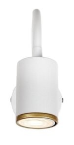 Spot Nolie, metal alb mat, abajur alb mat/ auriu, GU10 x1 MAX 15W, H200MM - imagine 5