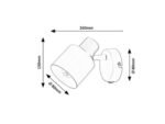 Spot Tisandra, metal gri-bej/ auriu, abajur gri-bej, E14 x1 MAX 10W, H130MM - imagine 8