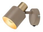 Spot Tisandra, metal gri-bej/ auriu, abajur gri-bej, E14 x1 MAX 10W, H130MM - imagine 3