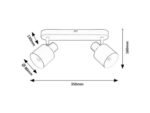 Spot Tisandra, metal gri-bej/ auriu, abajur gri-bej, E14 x2 MAX 10W, L350MM - imagine 9