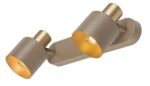 Spot Tisandra, metal gri-bej/ auriu, abajur gri-bej, E14 x2 MAX 10W, L350MM - imagine 3