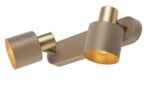 Spot Tisandra, metal gri-bej/ auriu, abajur gri-bej, E14 x2 MAX 10W, L350MM - imagine 5