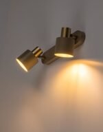 Spot Tisandra, metal gri-bej/ auriu, abajur gri-bej, E14 x2 MAX 10W, L350MM - imagine 6