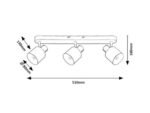 Spot Tisandra, metal gri-bej/ auriu, abajur gri-bej, E14 x3 MAX 10W, L510MM - imagine 8