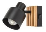 Spot Noxelle, metal/ lemn negru mat/ stejar, abajur negru mat, E14 x1 MAX 10W, H140MM - imagine 3