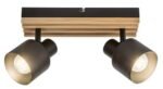 Spot Noxelle, metal/ lemn negru mat/ stejar, abajur negru mat, E14 x2 MAX 10W, L270MM - imagine 4